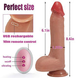 8.6Inch 9-Frequency Vibration Remote Control Wiggling Heating Realistic Dildo Bestgspot
