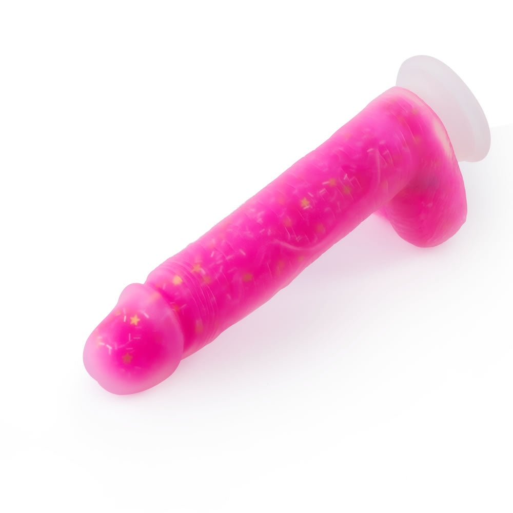 8.7-Inch Pink Glitter Remote Control Vibrating Dildo Bestgspot