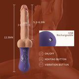 Allovers 6-Inch 10 Vibrating 6 Telescoping Rotating Heating Lifelike Silicone Dildo Bestgspot