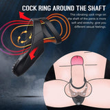 BestGSpot 10 Vibration Modes Double Circles with Taint Teaser Penis Rings Bestgspot