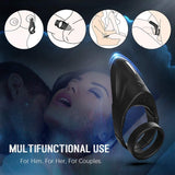 BestGSpot 10 Vibration Modes Double Circles with Taint Teaser Penis Rings Bestgspot