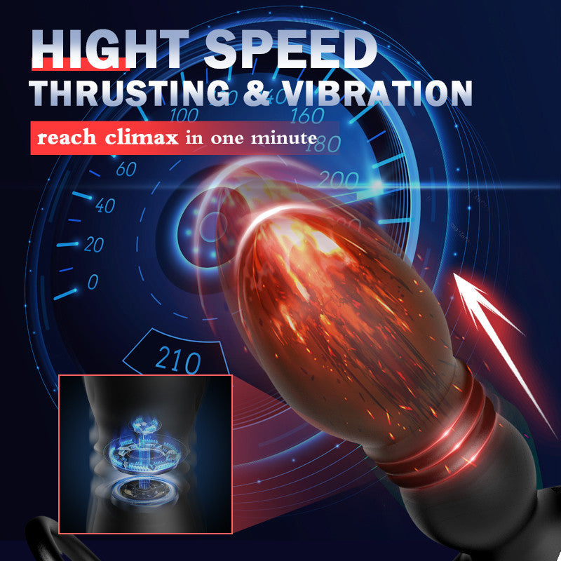 BestGSpot 2 In 1 8 Thrusting 8 Vibration Cock Ring Anal Vibrator Bestgspot