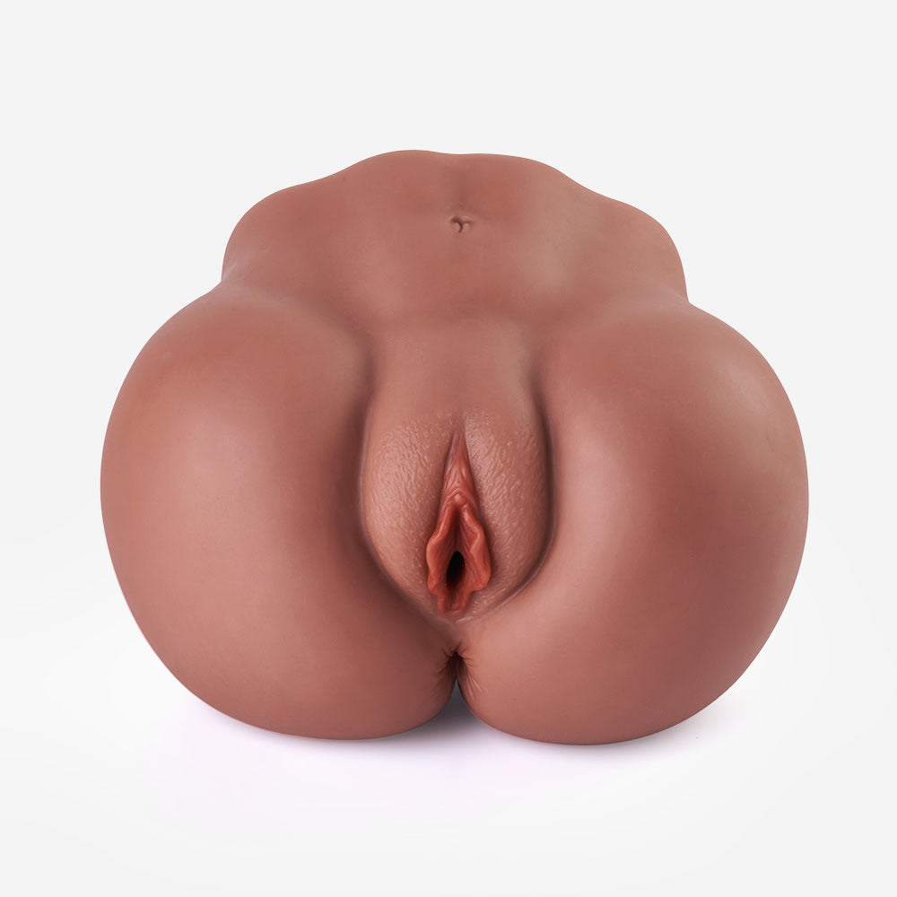 BestGSpot 6.23lb Mariane Browned Caramel Sexpot Dual-Tunnel Realistic Anal Clitoris Male Masturbator Bestgspot