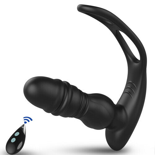 BestGSpot 7 Thrusting 7 Vibrating Dual Cock Ring Male Prostate Massager Bestgspot