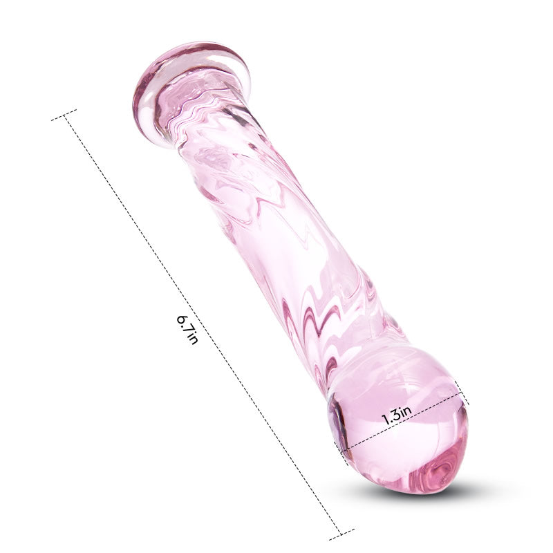 BestGSpot Crystal Glass Butt Plug Glass Dildo 6.7 Inch Bestgspot