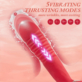 BestGSpot Red Rose Low Noise 5 Thrusting & Vibrating 7 Tongue Licking Vibrator Bestgspot