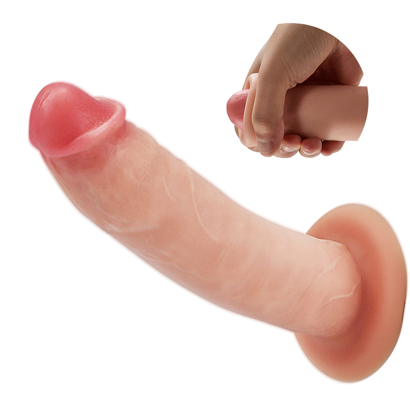 Dva Fully Foreskin 10 Vibrations 7 Adjustable Frequencies Dildo with Suction Cup Base 7.36 Inches Bestgspot