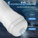 Eternal 5 Sucking 10 Vibrating Male Masturbators White Sex Toys Bestgspot