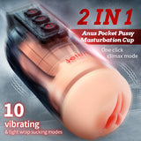 Flash 10 Vibrating Masturbator and Pussy Pockets 2 in 1 APP Control Bestgspot