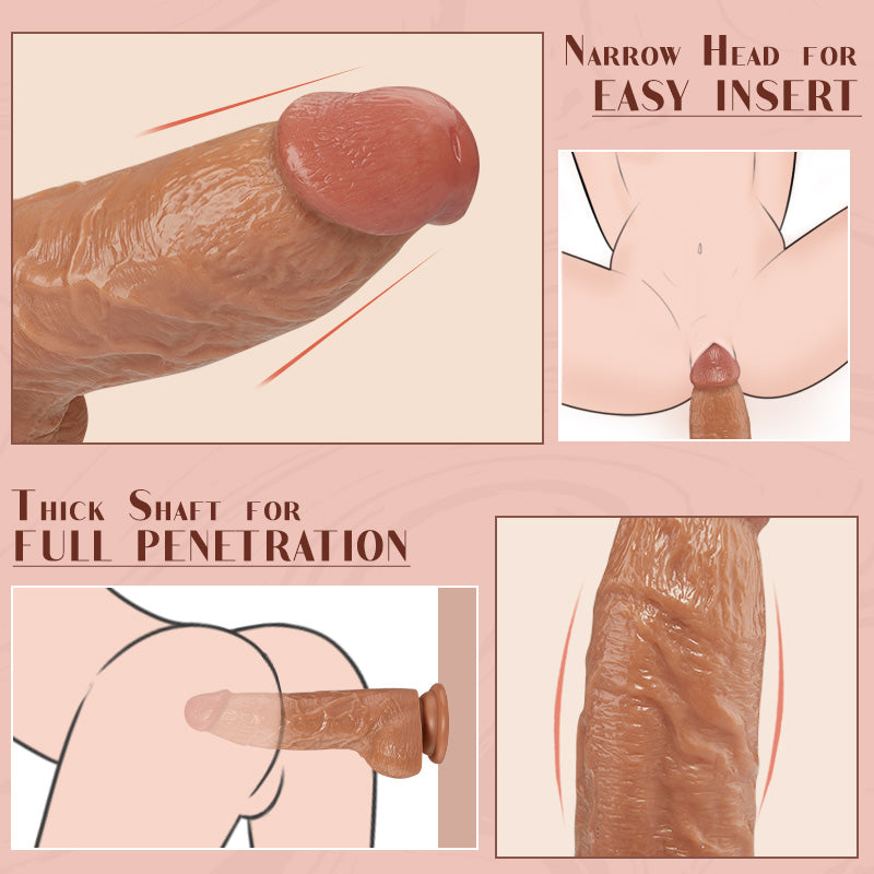 Francis Thick Shaft Small Glans Silicone Lifelike Dildo 7.67 Inch Bestgspot
