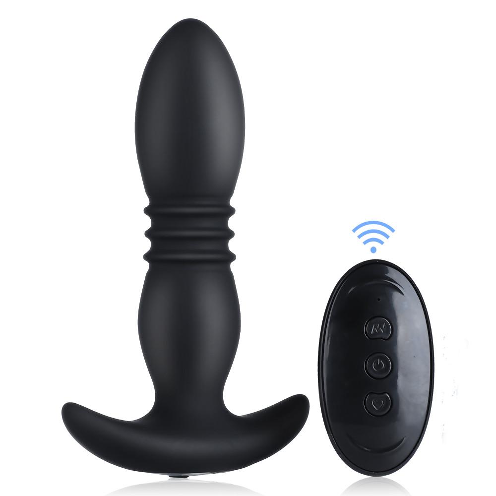 Free Butt Plug Filling Telescoping Vibrating with Remote Control Bestgspot