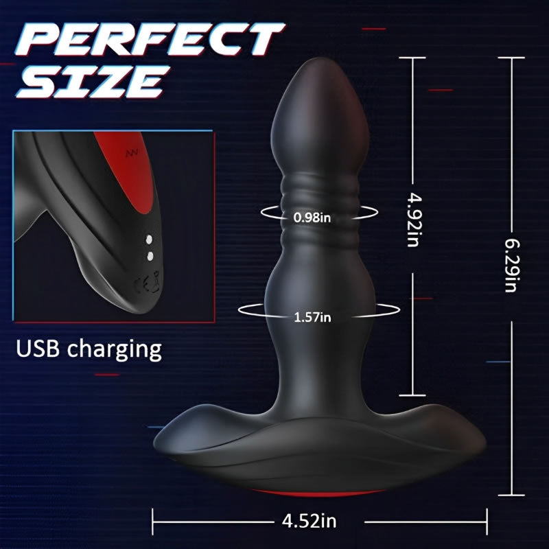INVADER 3 Thrusting 10 Vibrations Anal Plug with Remote Controller Bestgspot
