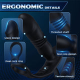 SAUL Glans - 3 Thrusting & 12 -Vibrating Cock Rings Prostate Massager Bestgspot