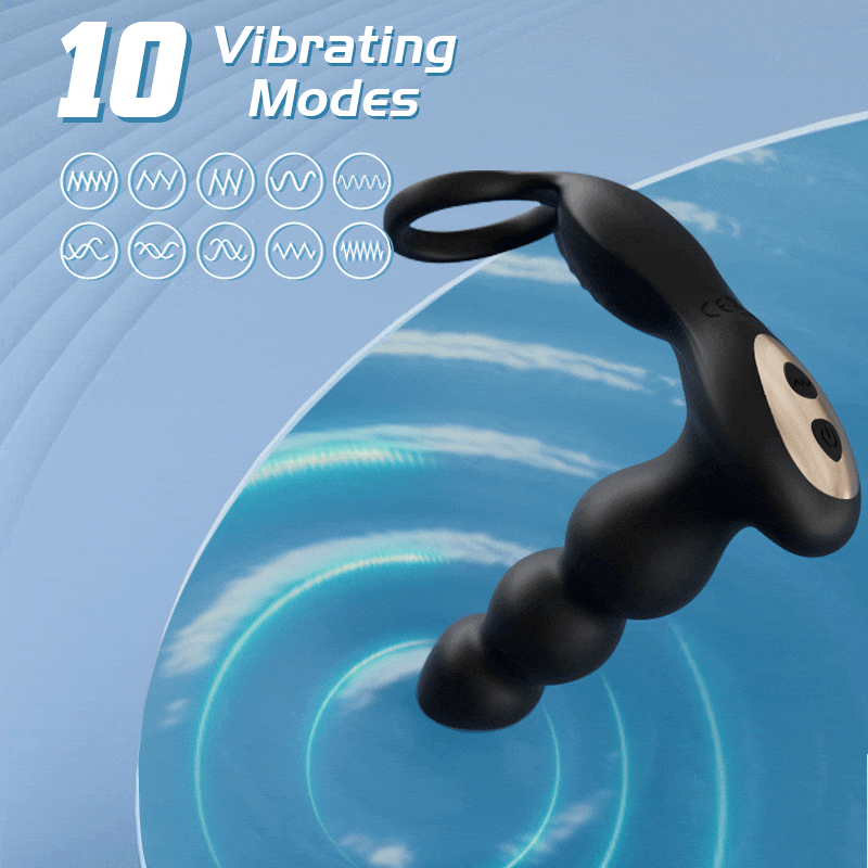 Torne 3 Progressive Beads Low Noise 10 Vibrating Prostate Massager Butt Plug with Cock Ring Bestgspot