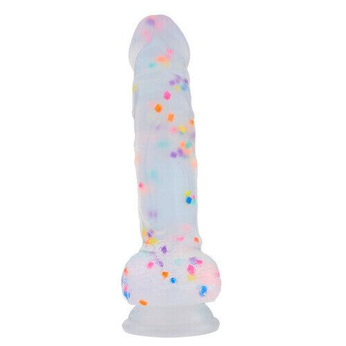 Transparent Silicone Dildo with Colored Spots 8.07 Inch Bestgspot